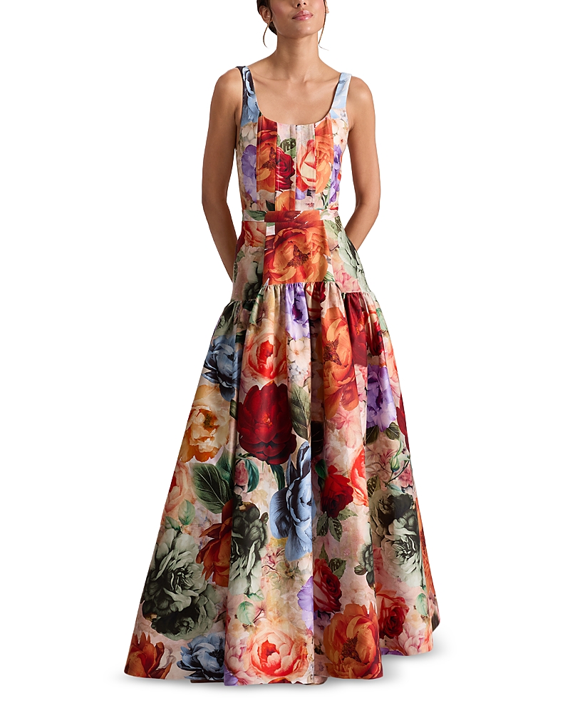 Alice and Olivia Diana Structured Drop Waist Maxi Dress