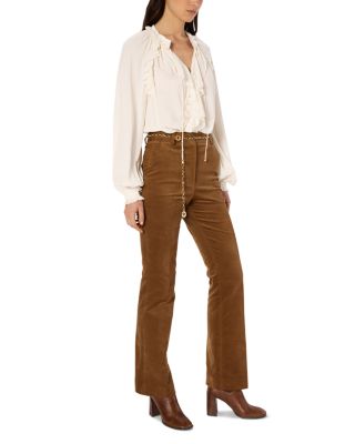 Charlie High Rise Flare Leg Jeans in Caramel