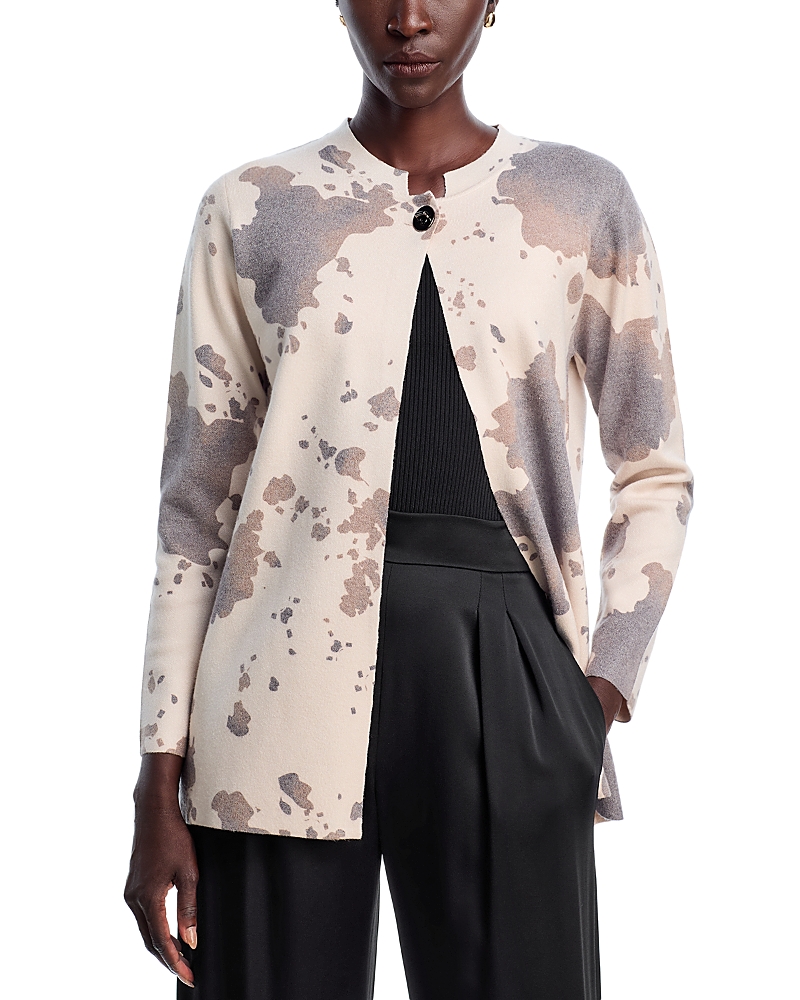 Sioni Printed Toggle Long Cardigan In Multi