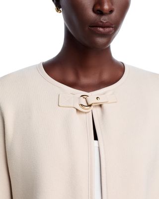 Faux Leather Toggle Cardigan