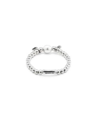 Sterling Silver Plated Beaded with A Pearl Bracelet