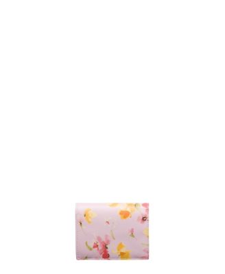 Small Floral-Print Saffiano Leather Wallet