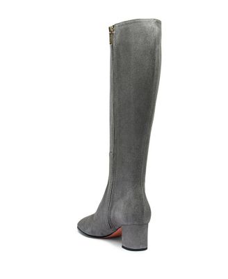 Women's Filed Suede Mid-Heel Boot
