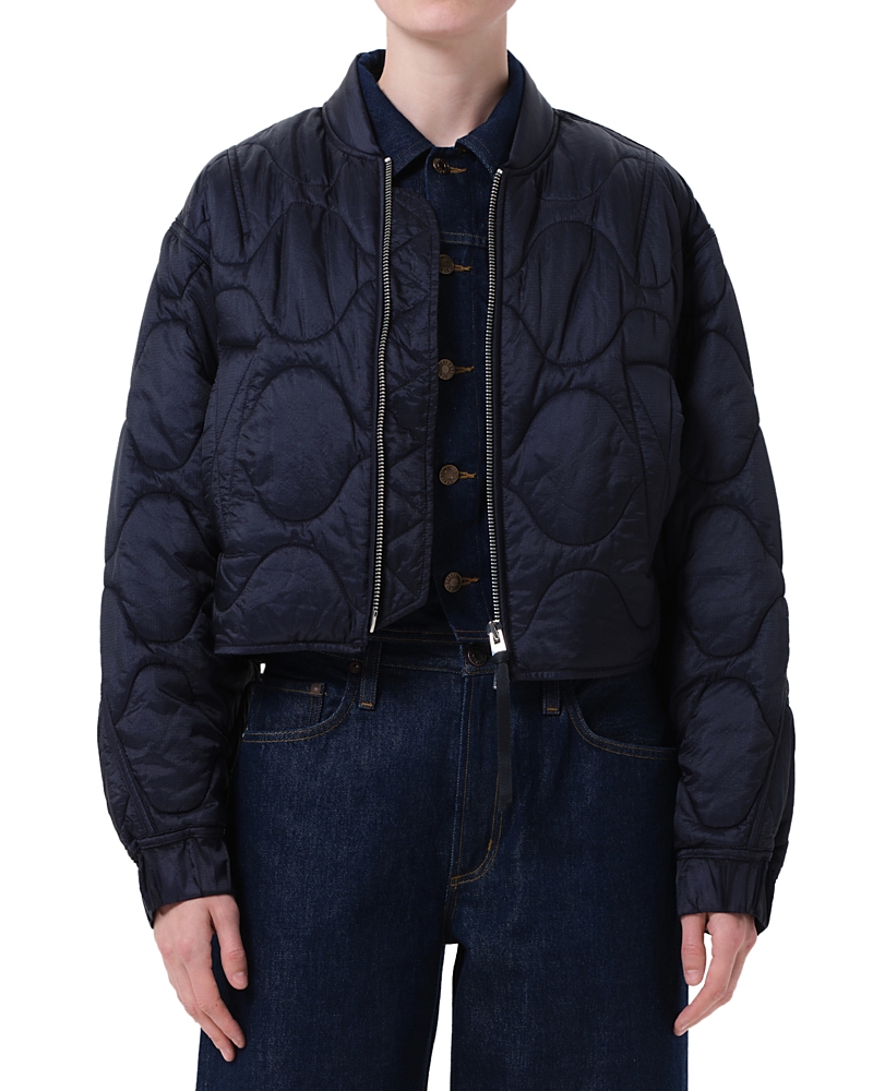 Agolde X Shoreditch Ski Club Iona Quilted Jacket In Blue