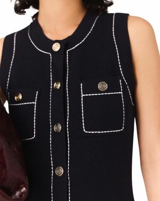 Topstitched Knit Shift Dress