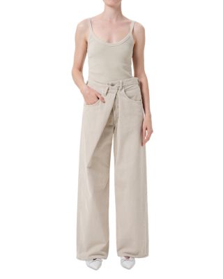 Vana Baggy Fold Jeans in Rice Grass