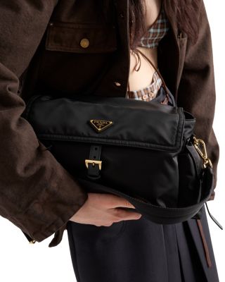  Explore Large Re-Nylon Shoulder Bag With Flap