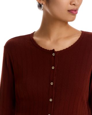 Pointelle Crop Cardigan