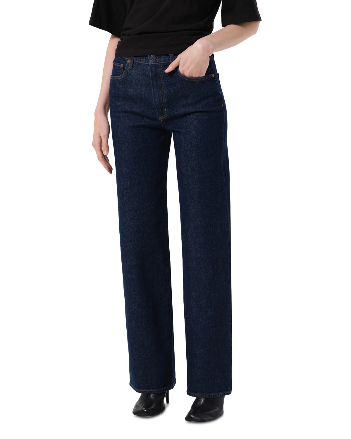 Harper Mid Rise Relaxed Straight Jeans in Reissue
