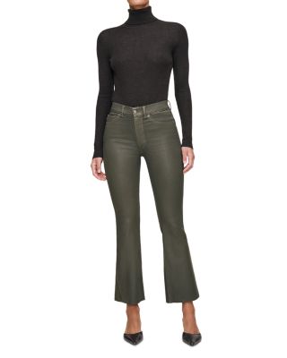 Bridget Boot High Rise Instasculpt™ Coated Crop Jeans	in Moss Coated