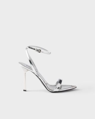 Women's Metallic Leather High-Heeled Sandals