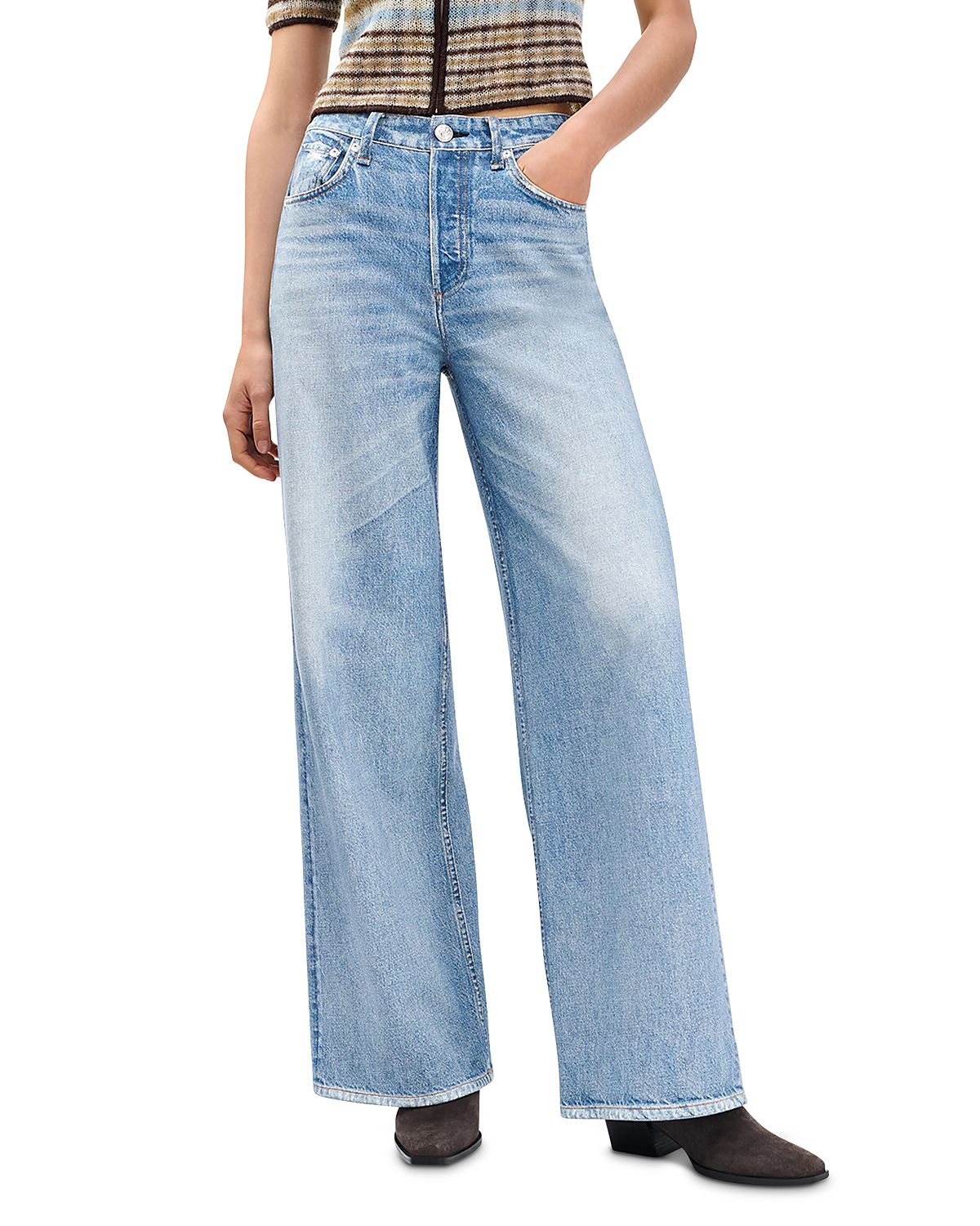 rag & bone Miramar Sofie Full Length Cotton Terry Sweatpant Jeans