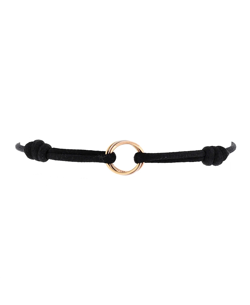 Pre-owned Pre-owned Cartier Cartier Trinity On Cord Bracelet Silk Cord With 18k Tricolor Gold
