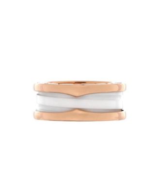 Pre-Owned Bvlgari - B.Zero1 Two Band Ring 18K Rose Gold and Ceramic