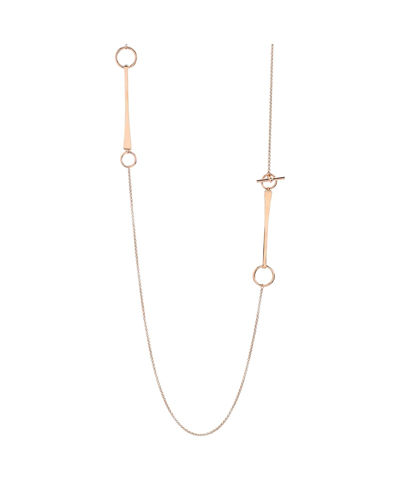 Pre-owned Pre-owned Hermes Hermes Clou De Forge Long Necklace 18k Rose Gold In Pink