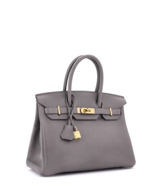 Birkin 30 Handbag Grey Togo with Gold Hardware