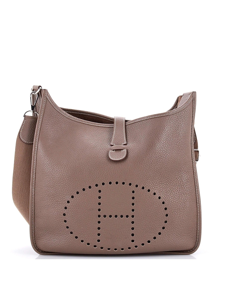 Pre-owned Pre-owned Hermes Hermes Gm Evelyne Bag Gen Iii Clemence In Gray