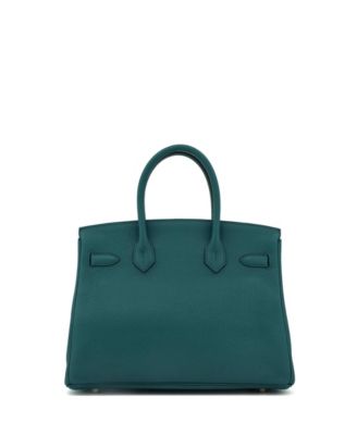 Birkin 30 Handbag Green Clemence with Gold Hardware