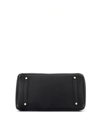 Birkin 35 Handbag Black Clemence with Palladium Hardware