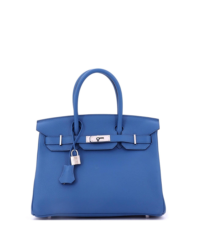 Pre-owned Pre-owned Hermes Hermes Birkin 30 Handbag Blue Togo With Palladium Hardware