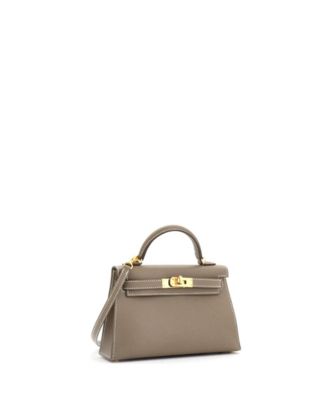 Kelly 20 Handbag Grey Epsom with Gold Hardware