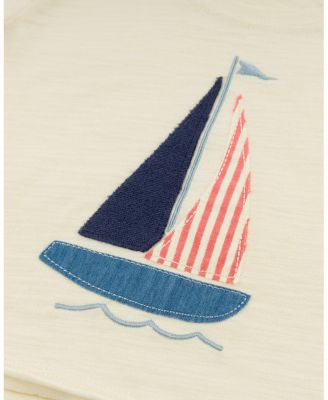 Boys' Raw Edge Sailboat Applique Slub Tee - Baby