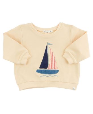 Boys' Sailboat Applique Brooklyn Boxy Sweatshirt - Little Kid