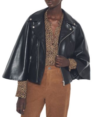 Faith Recycled Leather Moto Cape