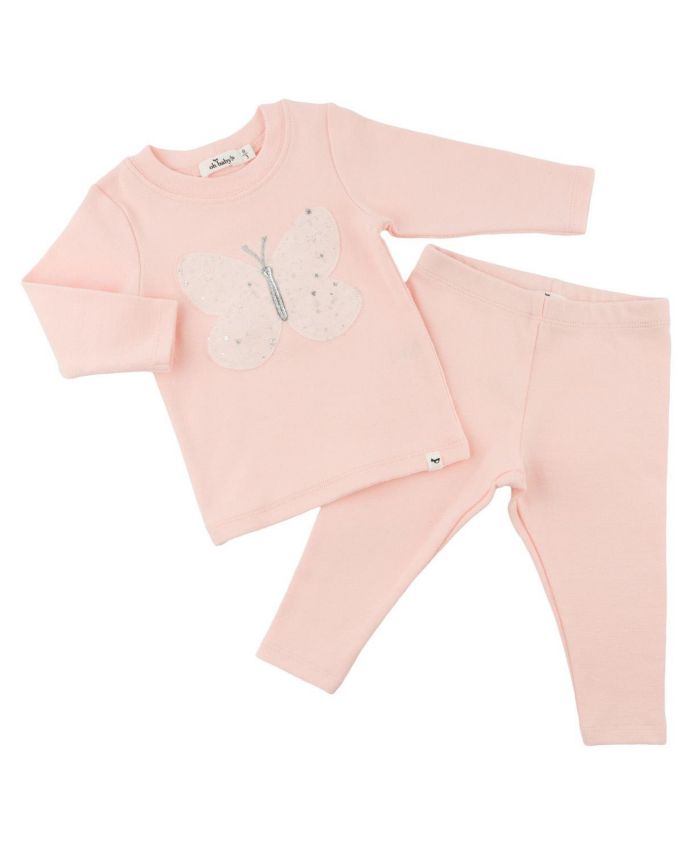 Girls' Butterfly Fleck Tulle Applique Two Piece Set - Baby