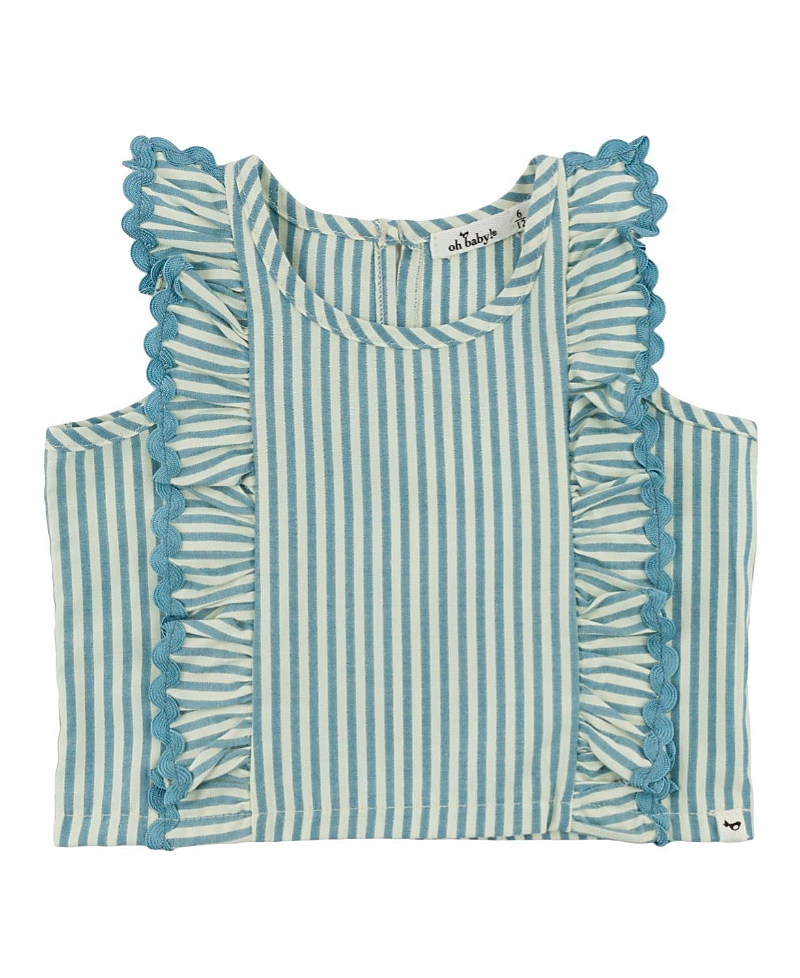 Oh Baby ! Girls' Cabana With Millie Ruffle Lola Blouse - Baby, Little Kid In Green
