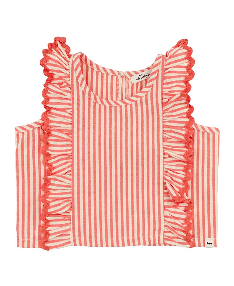 Oh Baby ! Girls' Cabana With Millie Ruffle Lola Blouse - Baby, Little Kid In Red