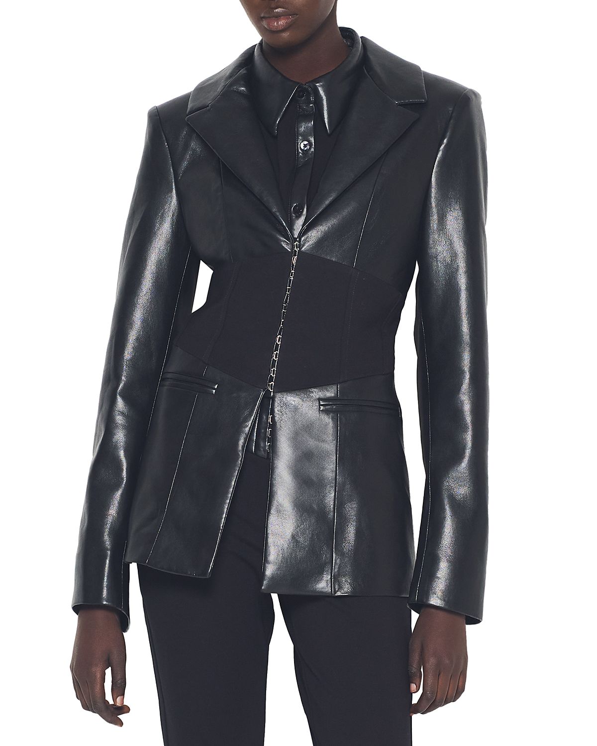 As by Df Amour Recycled Leather Blazer