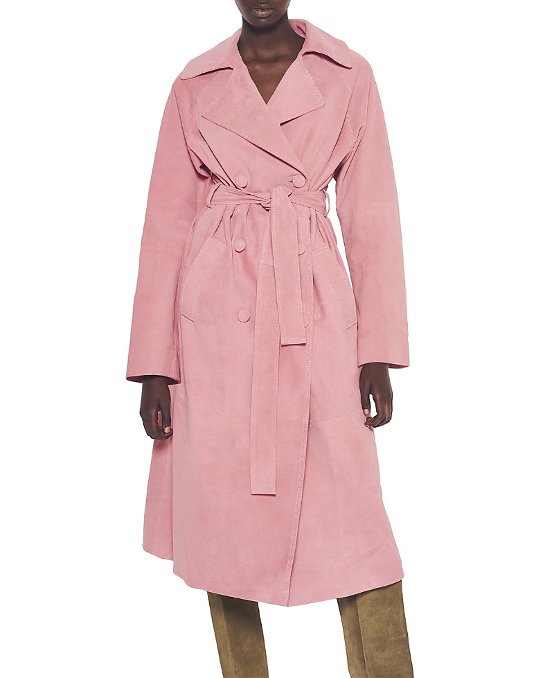 As By Df Candy Supersuede Trench Coat In Pink