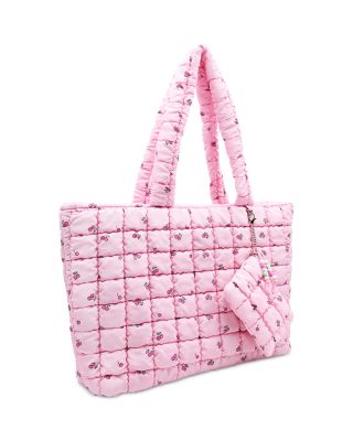 Cherry Print Scrunch Tote With Coin Purse
