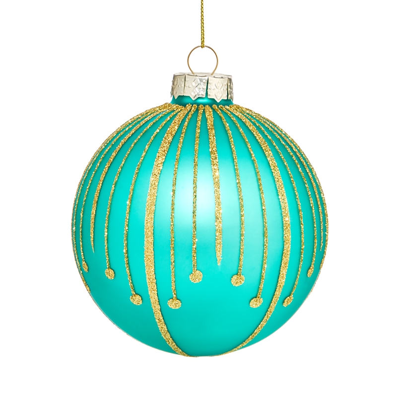Bloomingdale's Glass Green Beaded Ball Ornament - Exclusive In Blue