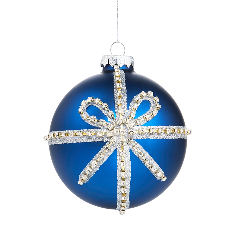Bloomingdale's Glass Navy Blue Ball Ornament - Exclusive In Blue
