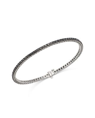 Unisex Black Diamond Bracelet in 14K White Gold, 4.8 tcw