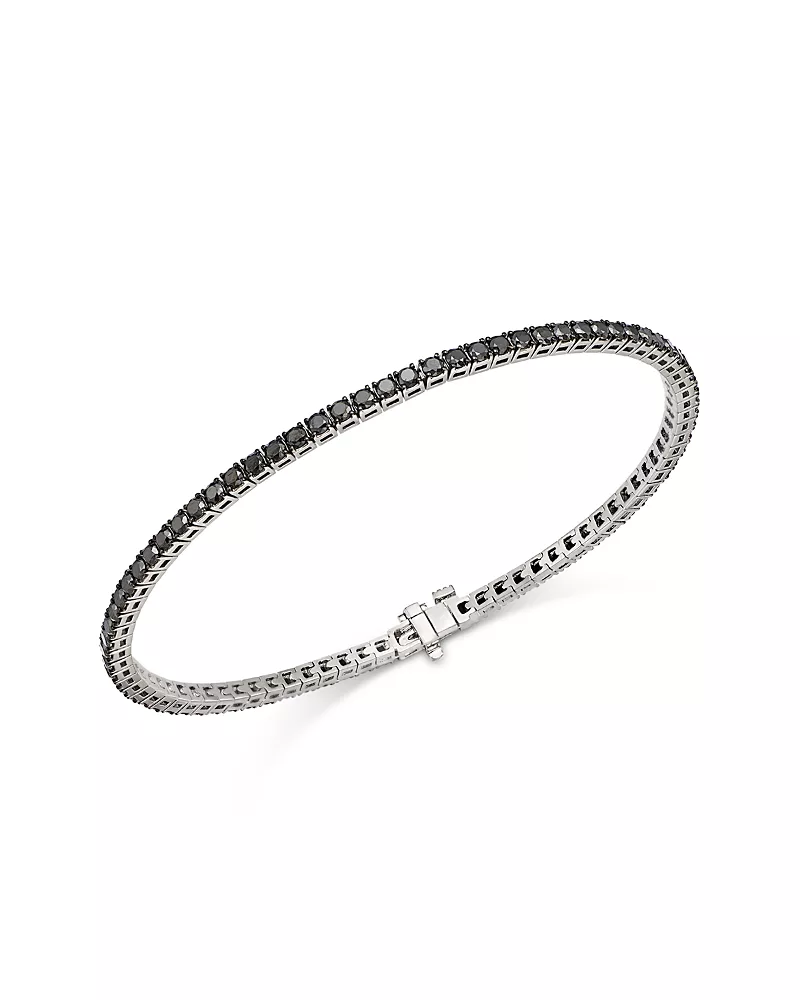 Bloomingdale's Fine Collection Unisex Black Diamond Bracelet in 14K White Gold, 4.8 tcw