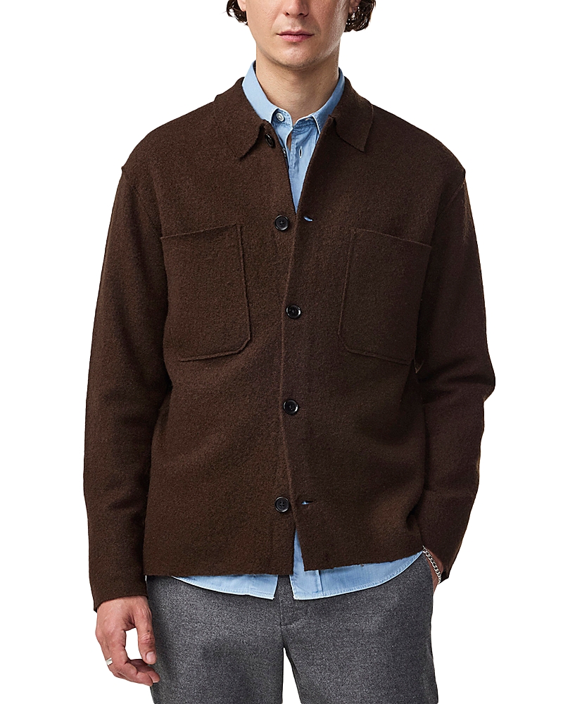 Nn07 Jonas 6398 Wool Overshirt In Brown