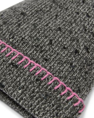 Cashmere Tweeded Ribbed Cuffed Beanie