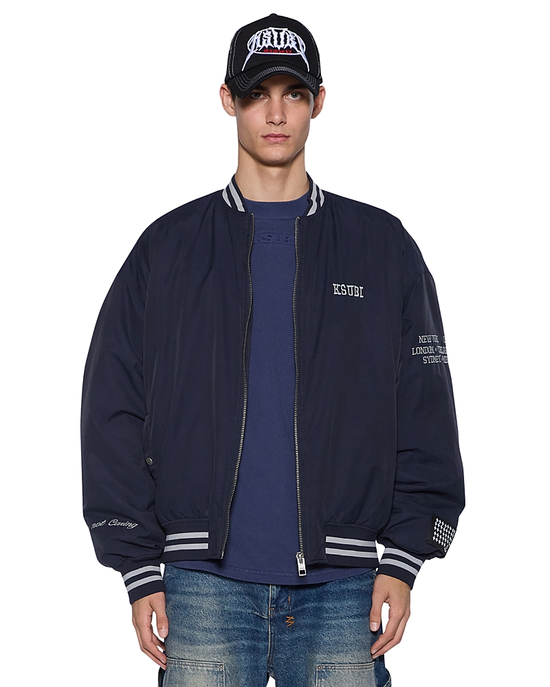Ksubi Royalty Ma 1 Oversized Fit Bomber Jacket In Blue