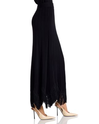x Lani Lynn Fringe Hem Ribbed Knit Maxi Skirt