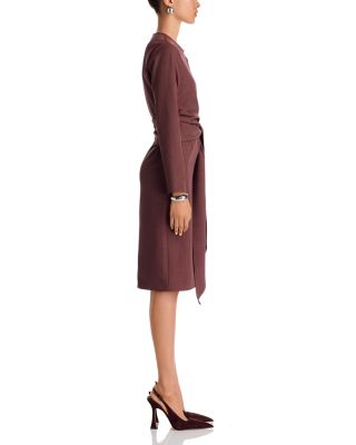 Long Sleeve Draped Tie Shift Dress