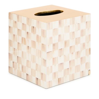 Mocha Check Glass Boutique Tissue Box Cover