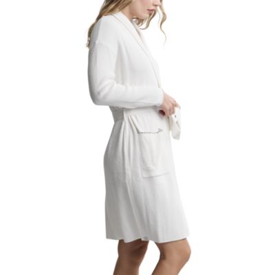 Contrast Scallop Ribbed Robe