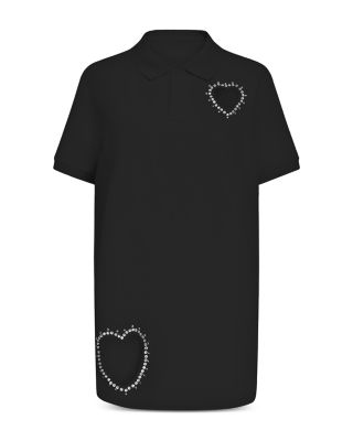 AREA - Crystal Heart Cutout Polo Dress