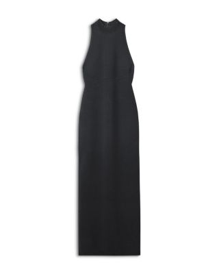 Evening Cutout Knit Mock Neck Gown