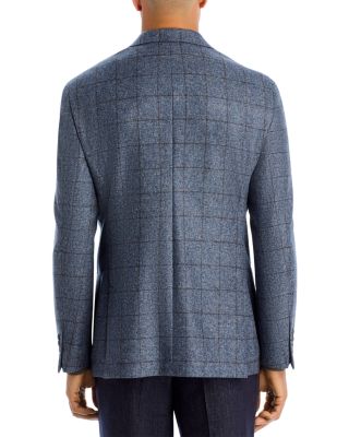 Melange Windowpane Unstructured Slim Fit Sport Coat