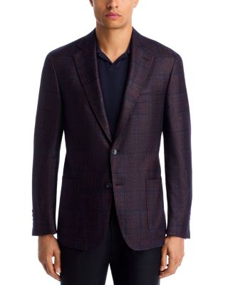 Loro Piana Fabric Wool, Silk & Cashmere Plaid Slim Fit Sport Coat