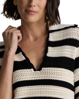 Pointelle Stripe Sweater 
